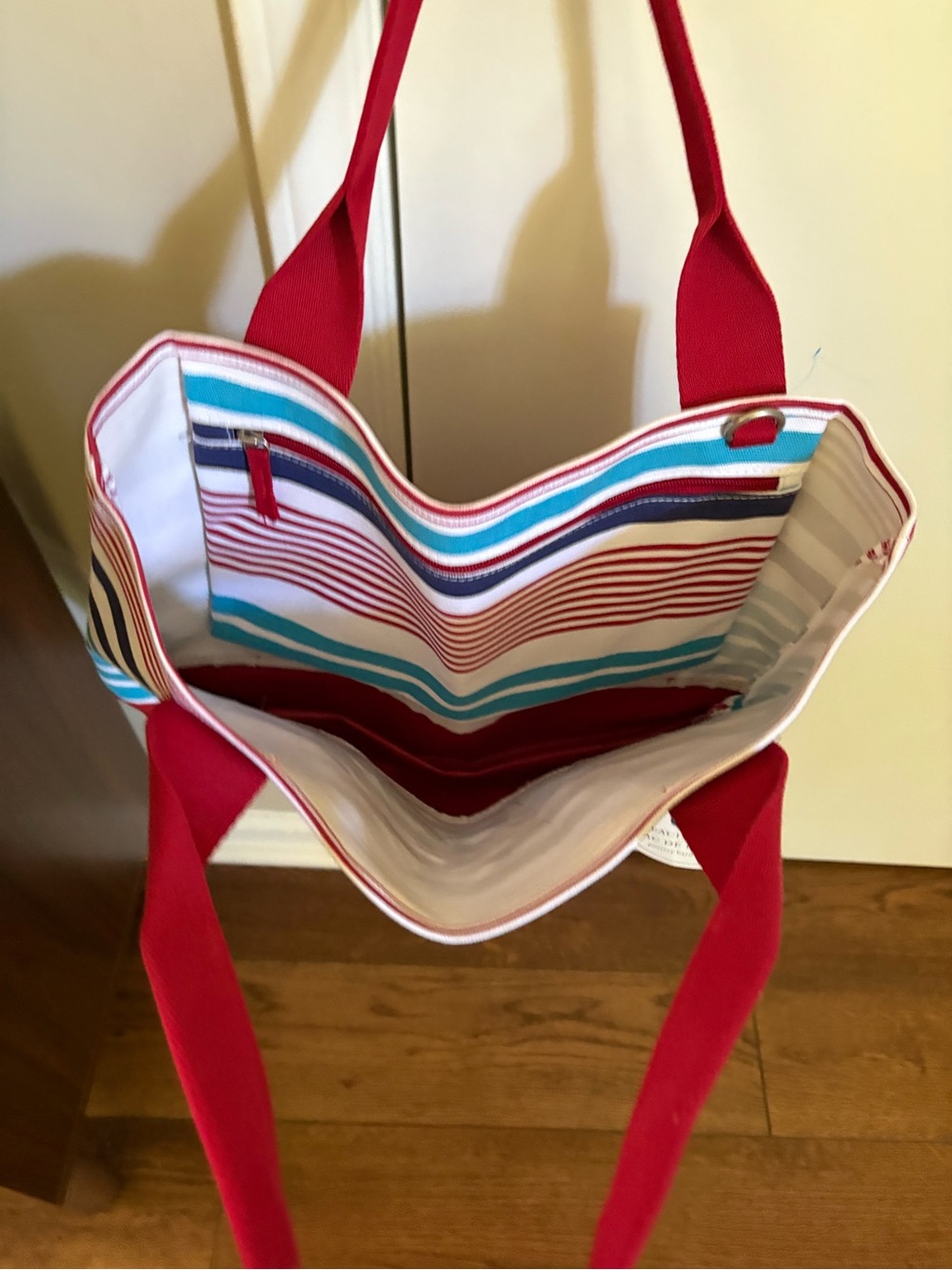 Pottery Barn Kids Red, Navy and White Striped Beach Tote SET OF TWO - Picture 6 of 7